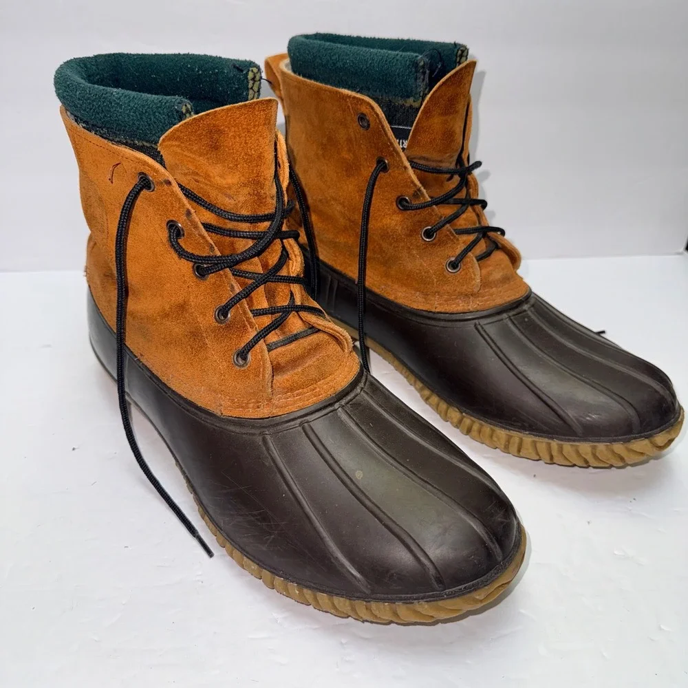 LaCrosse Duck‎ Boots Men 11 Brown Suede Rubber Polartec Lined Made in USA